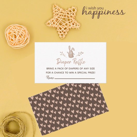 おむつラッフルベビーシャワー小さなバニー誕生日 エンクロージャーカード