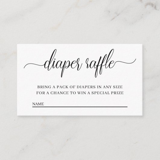 おむつラッフルベビーシャワー招待状挿入カード エンクロージャーカード (正面)