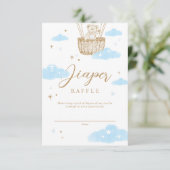 おむつラッフルホットエアバルーンテディベアブルー エンクロージャーカード (スタンド正面)