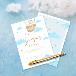 おむつラッフルホットエアバルーンテディベアブルー エンクロージャーカード