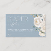 おむつラッフルボホほこりっぽい青い白フローラ エレガント エンクロージャーカード (正面)