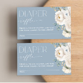 おむつラッフルボホほこりっぽい青い白フローラ エレガント エンクロージャーカード