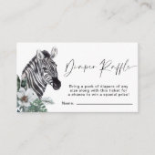 おむつラッフルボホゼブラウォーターカラーベビーシャワー エンクロージャーカード (正面)