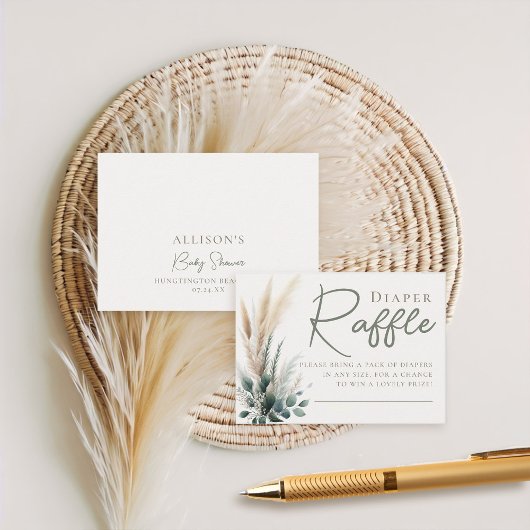 おむつラッフルボホパンパスグリーンリーアーチニュートラル エンクロージャーカード