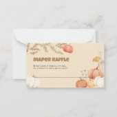 おむつラッフルボホパンプキンベビーシャワー ノートカード (正面)