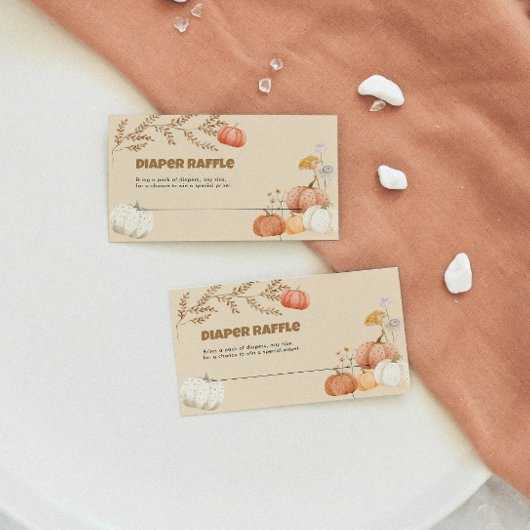 おむつラッフルボホパンプキンベビーシャワー ノートカード