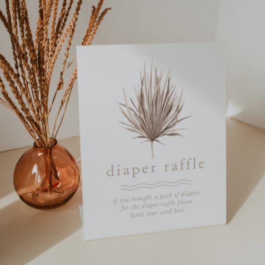 おむつラッフルボホビーチベビーシャワー 台座サイン