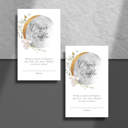 おむつラッフルボホフローラムーンベビーシャワー エンクロージャーカード