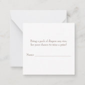 おむつラッフルボーイ赤ちゃんシャワー挿入ノートカード ノートカード (裏面)