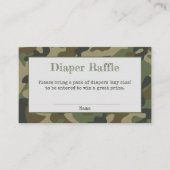 おむつラッフルボーイ赤ちゃんシャワー迷彩柄 エンクロージャーカード (正面)