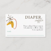 おむつラッフルミッドセンチュリーモダン赤ちゃんシャワーカード エンクロージャーカード (正面)