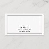 おむつラッフルミニマリストブラック&ホワイトベビーシャワー エンクロージャーカード (裏面)