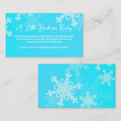 おむつラッフルミニマリストブルースノーフレークパターン エンクロージャーカード (正面/裏面)