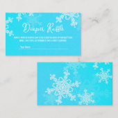 おむつラッフルミニマリストブルースノーフレークパターン エンクロージャーカード (正面/裏面)