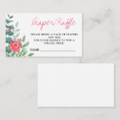 おむつラッフルユーカリフローラベビーシャワー エンクロージャーカード (正面/裏面)