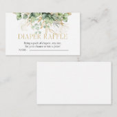 おむつラッフルユーカリ緑の赤ちゃんシャワー エンクロージャーカード (正面/裏面)