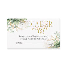 おむつラッフルユーカリ緑の赤ちゃんシャワー