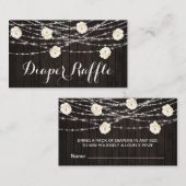 *~*おむつラッフルライト素朴ウッドフラワー エンクロージャーカード (正面/裏面)