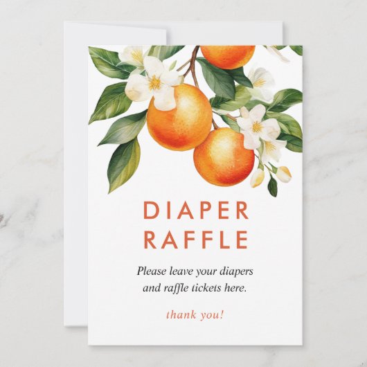 おむつラッフルリトルかわいこちゃんオレンジ赤ちゃんシャワーサイン (正面)