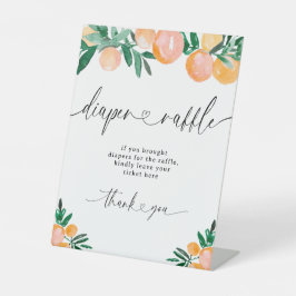 おむつラッフルリトルかわいこちゃん柑橘系ベビーシャワー 台座サイン