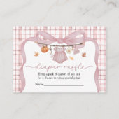 おむつラッフルリトルカボチャ女の子秋ベビーシャワー エンクロージャーカード (正面)