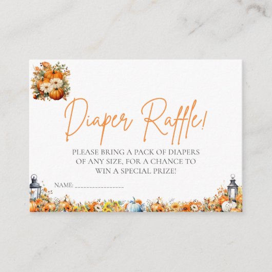 おむつラッフルリトルカボチャ秋秋 エンクロージャーカード (正面)