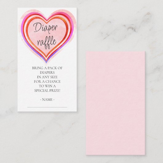 おむつラッフルリトルスイートベビーシャワー エンクロージャーカード (正面/裏面)