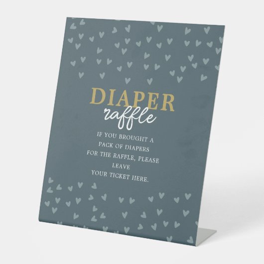 おむつラッフルリトルスウィートハートボーイブルーハート 台座サイン (正面)