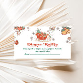 おむつラッフルレトロクリスマスベビーシャワーパーティー エンクロージャーカード