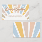 おむつラッフルレトログルービピンクベビーシャワー エンクロージャーカード (正面/裏面)