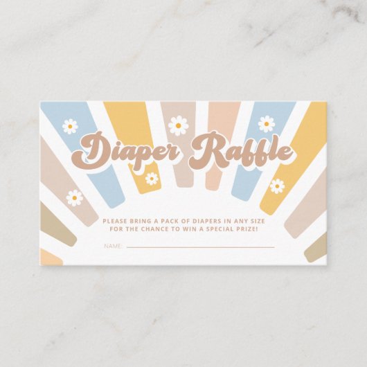 おむつラッフルレトログルービピンクベビーシャワー エンクロージャーカード (正面)