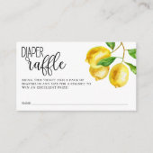 おむつラッフルレモン水彩ベビーシャワー エンクロージャーカード (正面)