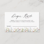 おむつラッフルワイルドフラワーカラフルベビーシャワー エンクロージャーカード (正面)