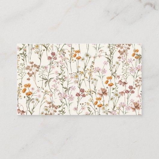 おむつラッフルワイルドフラワーテラコッタベビーシャワー エンクロージャーカード (裏面)