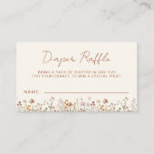 おむつラッフルワイルドフラワーテラコッタベビーシャワー エンクロージャーカード (正面)