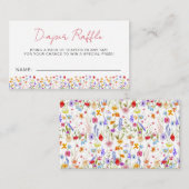 おむつラッフルワイルドフラワーベビーシャワーガーデン エンクロージャーカード (正面/裏面)