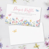 おむつラッフルワイルドフラワーベビーシャワー エンクロージャーカード