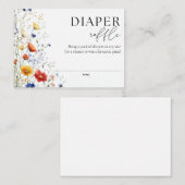 おむつラッフルワイルドフラワーベビーシャワー エンクロージャーカード (正面/裏面)