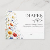 おむつラッフルワイルドフラワーベビーシャワー エンクロージャーカード (正面)