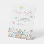 おむつラッフルワイルドフラワーベビーシャワー 台座サイン (正面)