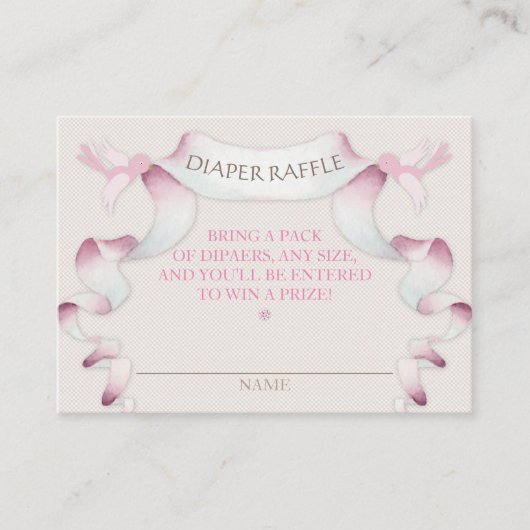 おむつラッフルヴィンテージキャリッジアイボリーピンクジンガム エンクロージャーカード (正面)