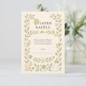 おむつラッフルヴィンテージストーリーブックガールベビーシャワー エンクロージャーカード (スタンド正面)