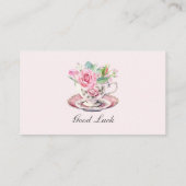 おむつラッフルヴィンテージフローラティーカップベビーシャワー エンクロージャーカード (裏面)