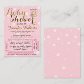 おむつラッフル付きベビーシャワーチケット エンクロージャーカード (正面/裏面)