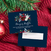 おむつラッフル冬の海軍の赤ちゃんシャワー挿入カード エンクロージャーカード