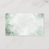 おむつラッフル冬の緑の森の赤ちゃんシャワー エンクロージャーカード (裏面)