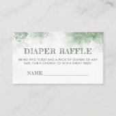 おむつラッフル冬の緑の森の赤ちゃんシャワー エンクロージャーカード (正面)