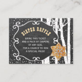 おむつラッフル冬の赤ちゃんシャワー挿入カード エンクロージャーカード (正面)