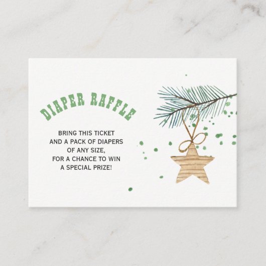 おむつラッフル冬の赤ちゃんシャワー挿入カード エンクロージャーカード (正面)