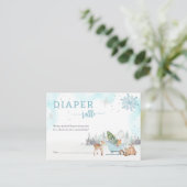 おむつラッフル冬ウッドランドボーイ赤ちゃんシャワー エンクロージャーカード (スタンド正面)